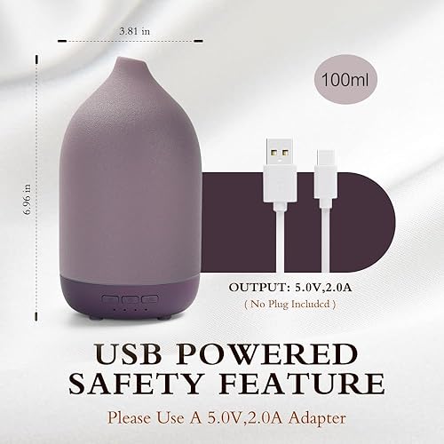 Miniatura 8 de Difusores de aceites esenciales, difusor de aromaterapia para aceites esenciales, difusores de aceite de cerámica de 3.5 fl oz para habitaciones