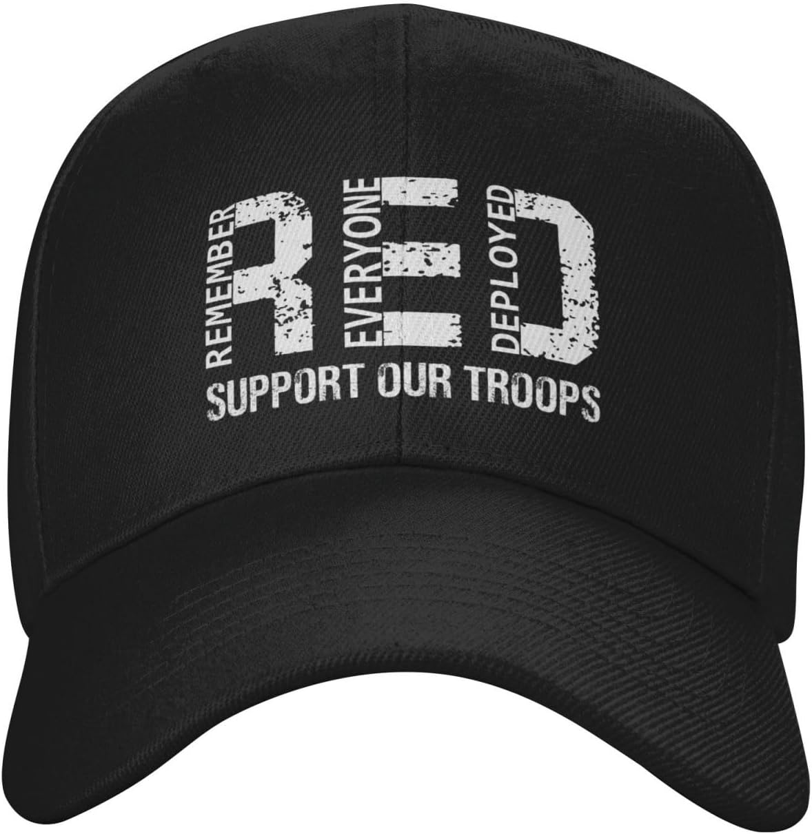 Red Remember Everyone Deployed. Support Our Troops Unisex Peak Caps Uv Protection Snapback Cap Soft Sun Visor Hats for Running Summer Golf