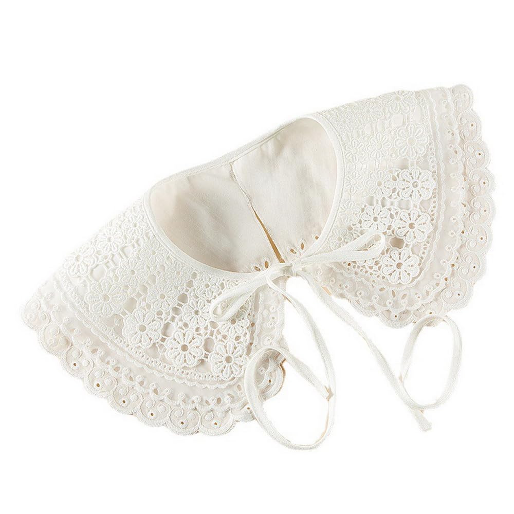 Detachable Fake Collar for Women Embroidery Mini Cape Collar Dickey Neck Ruff False Collar