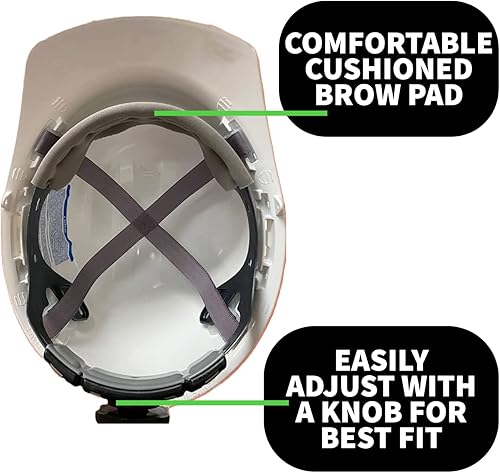 Miniatura 3 de Cordova Casco duro H24R, estilo gorra, suspensión de trinquete de 4 puntos, clase E y G, cumple con el trabajo OSHA