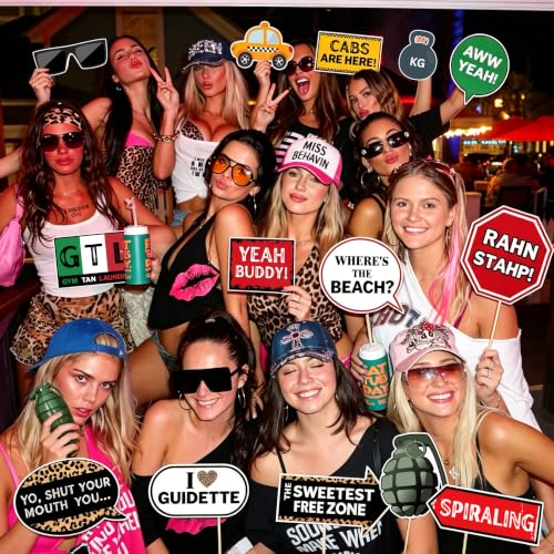 Jersey Shore Party Photo Booth Props - 20 Pcs Shore Theme Party Decorations, GTL Party Props, CABS ARE HERE, YEAH BUDDY Photo Props for Birthday Party Bachelorette Girls Night Shore Theme Celebration by PorrishRita - Used condition - Image 2
