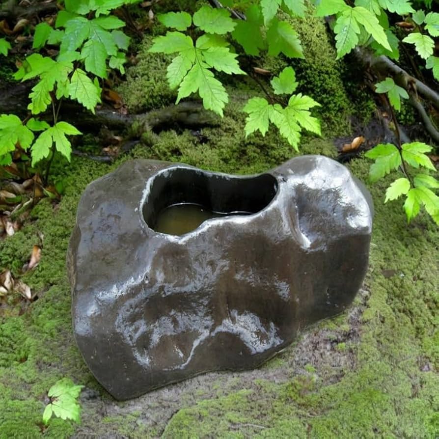 Amazon.co.jp: 手水鉢 水鉢 たまり石 天然石 庭石 つくばい