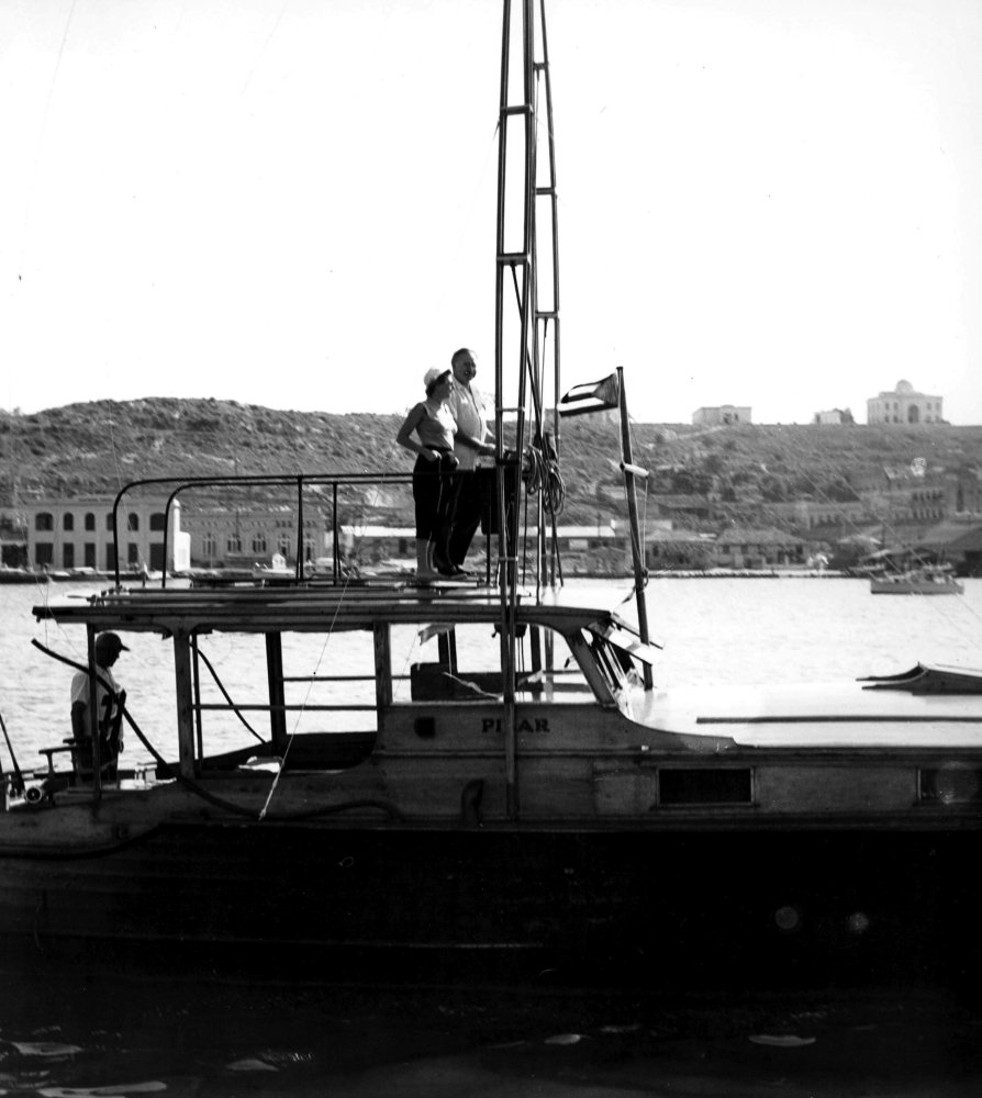 Ernest Hemingway on a boat Photo Print (8 x 10)
