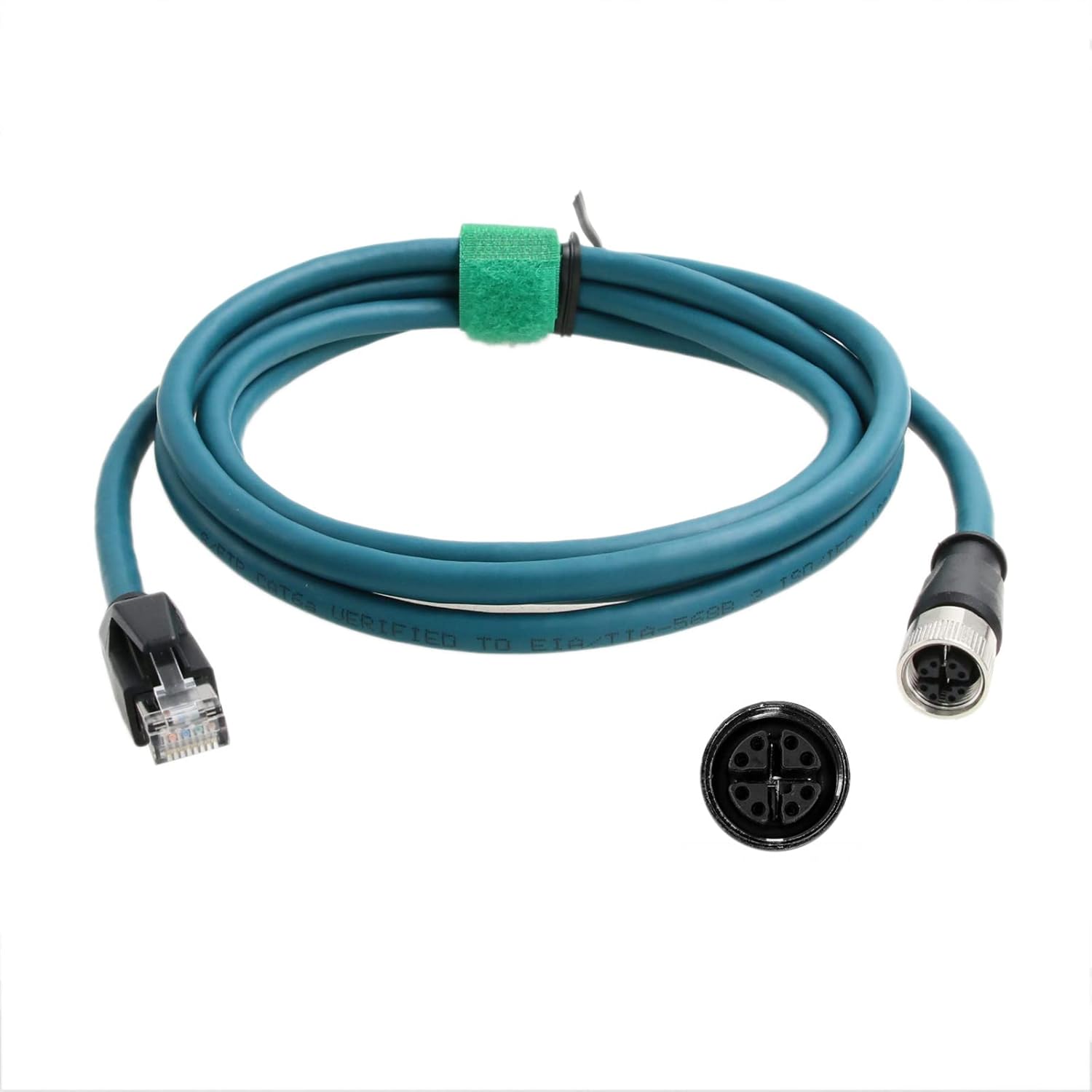 Ethernet Cable M12 X-Code 8 Pin Female to RJ45 Cat7e Patch Cord for Industrial Automation Actuator Sensor Profibus Network Switches 3M