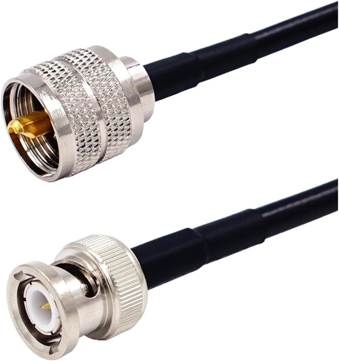 UHF PL259オスコネクタからBNCオスコネクタへの同軸ジャンパーケーブルRG58ケーブル（ワイヤレスアンテナに最適）(10M)