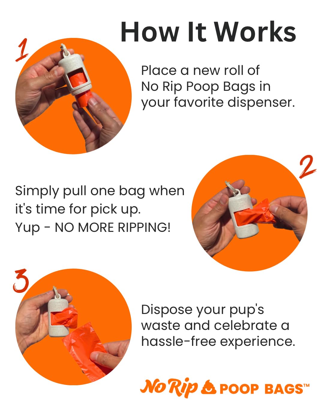 Dispensador de papel de seda, extra grueso y garantizado a prueba de fugas, rollos de recambio para perros, sin perfume, 120 unidades