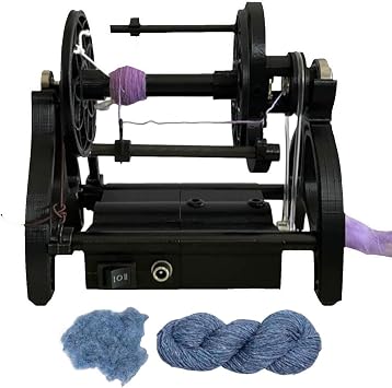 Electric Spinning Wheel,Wool Spinning Fibre Spinning Wheel-Adjustable Speed,12v Yarn Spinning Wheel,800rpm Maximum Speed,4 Ounce Capacity,Forward and Reverse Switching,Black