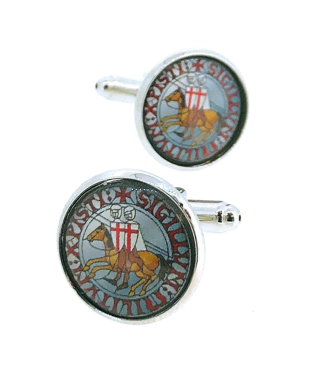 Gemelolandia | Gemelos para Camisa Sello de los Caballeros Templarios Gemelos Originales Para Camisas | Para Hombres y Niños | Regalos Para Bodas, Comuniones, Bautizos y Otros Eventos