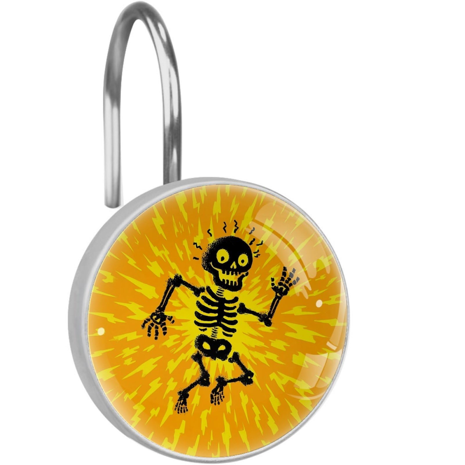 VAPOKF Decorative Shower Curtain Hook, Skeleton Lightning Rustproof Stainless Steel Shower Curtain Hook for Bathroom, Shower Curtain Hangers for Shower Rod