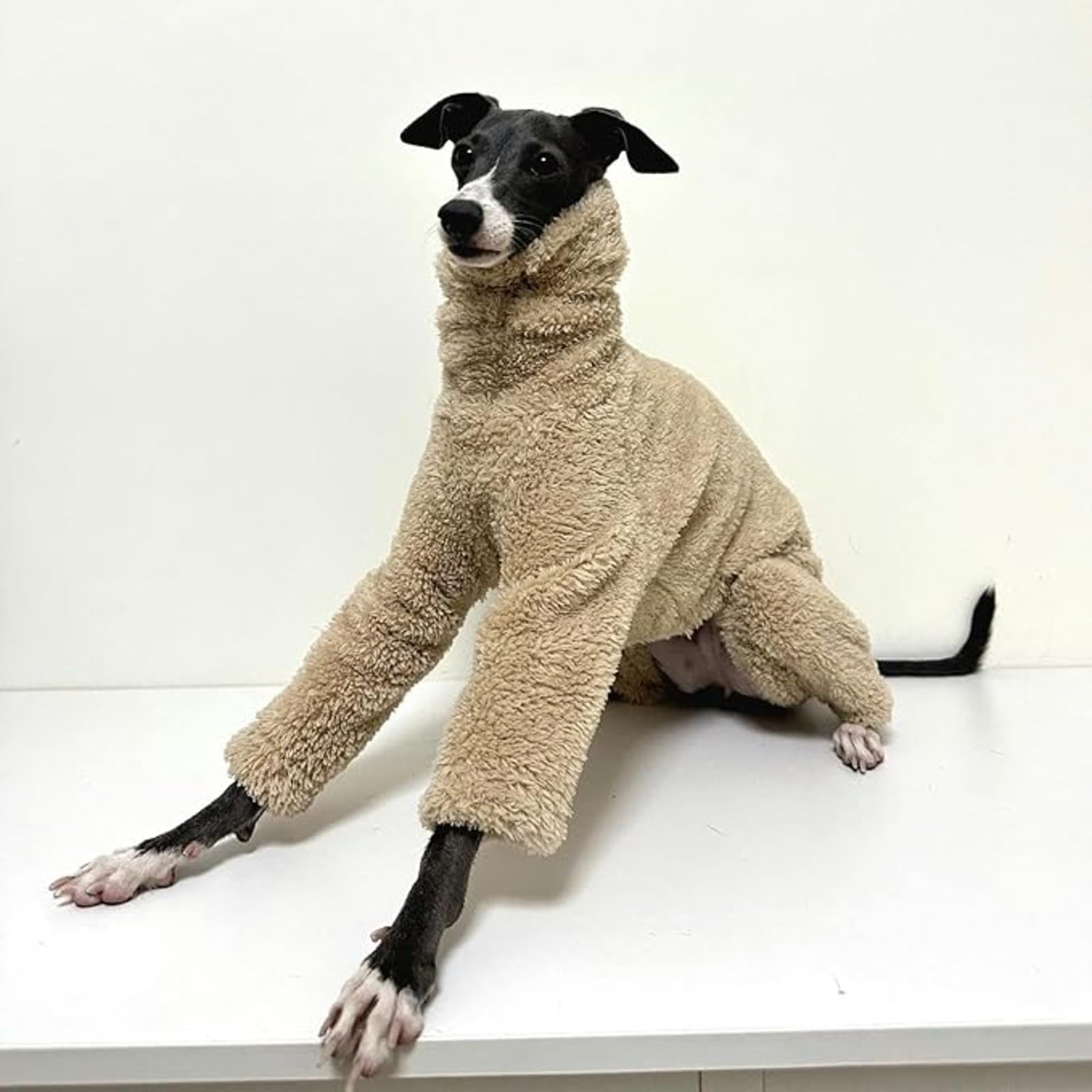 Fleece-Overall für Hunde - Ganzkörpermantel mit Beinen, Weicher Warmer Schlafanzug, Winterkleidung für Italienische Windhunde, Kleine, Mittelgroße und Große Hunde