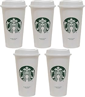 Starbucks Set of 5 16oz Reusable Hot Cups with Lid