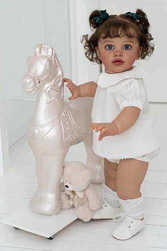 Miniatura 6 de Anano Muñecas de bebé Reborn que se ven reales de 26 pulgadas, muñecas de bebé recién nacidas realistas de niña sonriente, sensación de piel real,