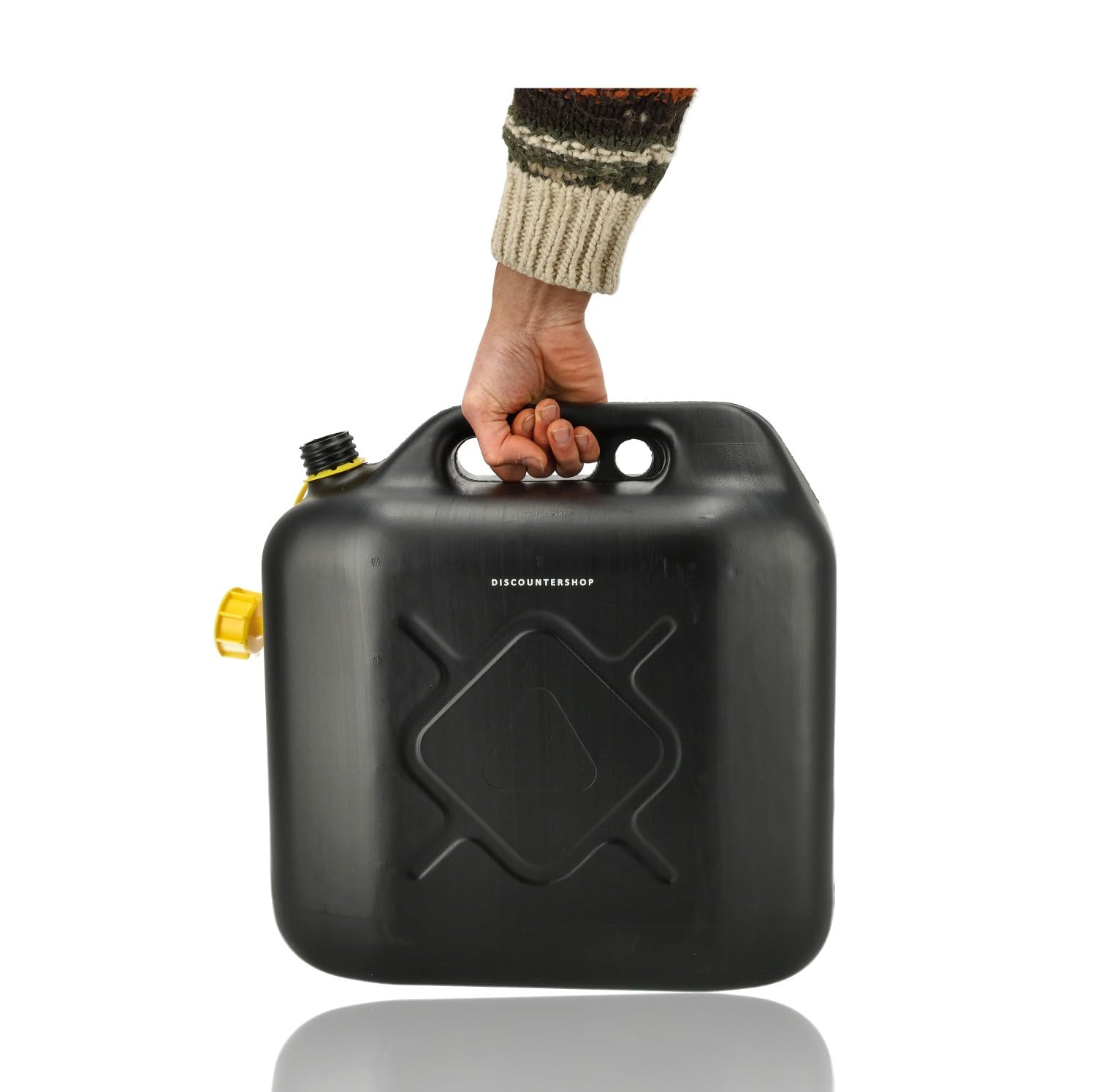 Tanica a benzina da 20l | Plastica (HDPE) e UN | Tanica per carburante con beccuccio - Ideale per campeggio e viaggi - Nero (2)