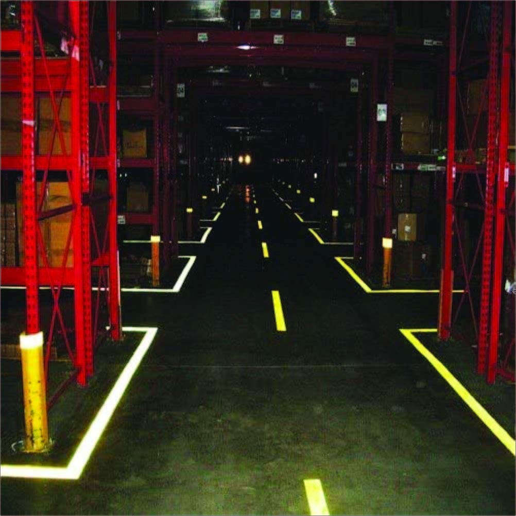 ifloortape Removable Reflective Anti-Slip Pavement Marking - 4" x 90' for Roadway Delineation on Pavement, Asphalt, Cement - 1 Roll (4" x 90ft) in Yellow Color