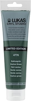 Lukas CRYL Studio Artist Acrylic Paint, Cactus Green, 125 ml Tube - High Pigment Acrylic Paints for Canvas Painting, Large Scale Works - Medium-Viscosity, Water-Mixable, Fast Drying