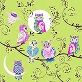 Sovie Home Serviette Bertha | Airlaid-Servietten 40x40 cm | saugstark stoffähnlich | Kinder Geburtstag Eule | 12 Stück