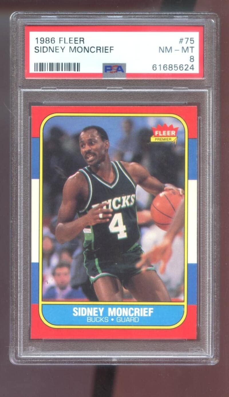 1986-87 Fleer #7 Sidney Moncrief PSA 8 Graded Basketball Card NBA 86-87 1986-1987 Milwaukee Bucks