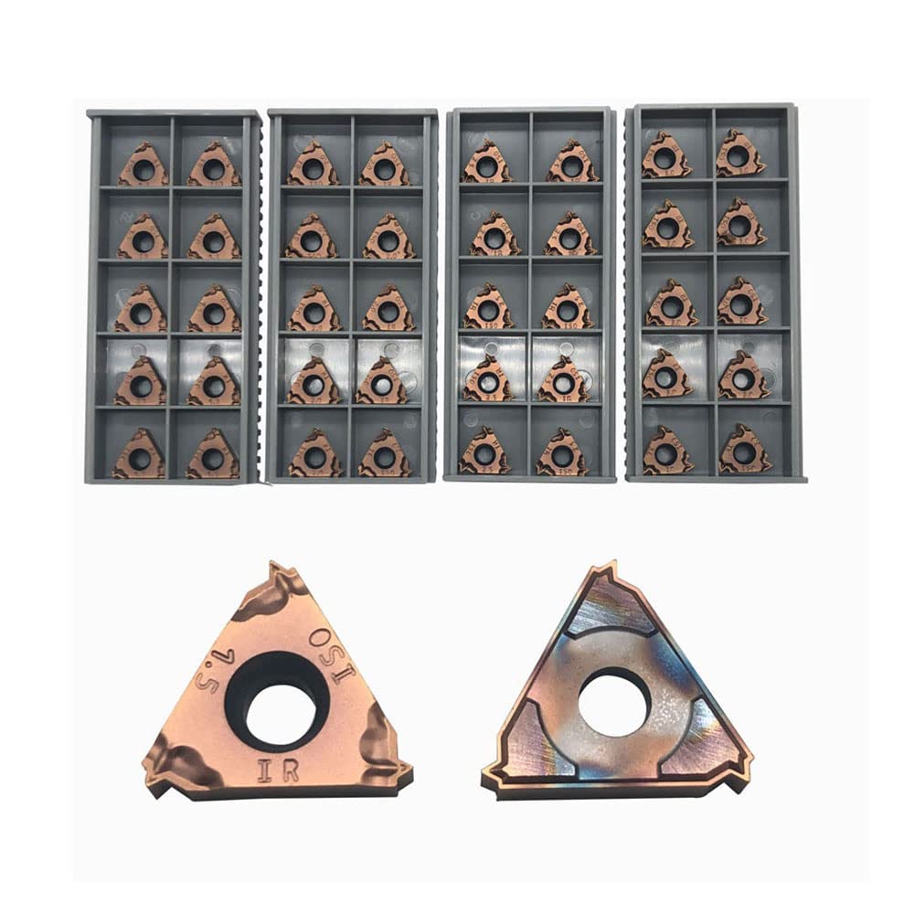 16IR Lathe Threading Inserts 16IR Internal Threading Insert Carbide Inserts for External Thread/Internal Thread Turning Tool Holders for for Stainless Steel and Iron (10pcs 16IR 3.0)