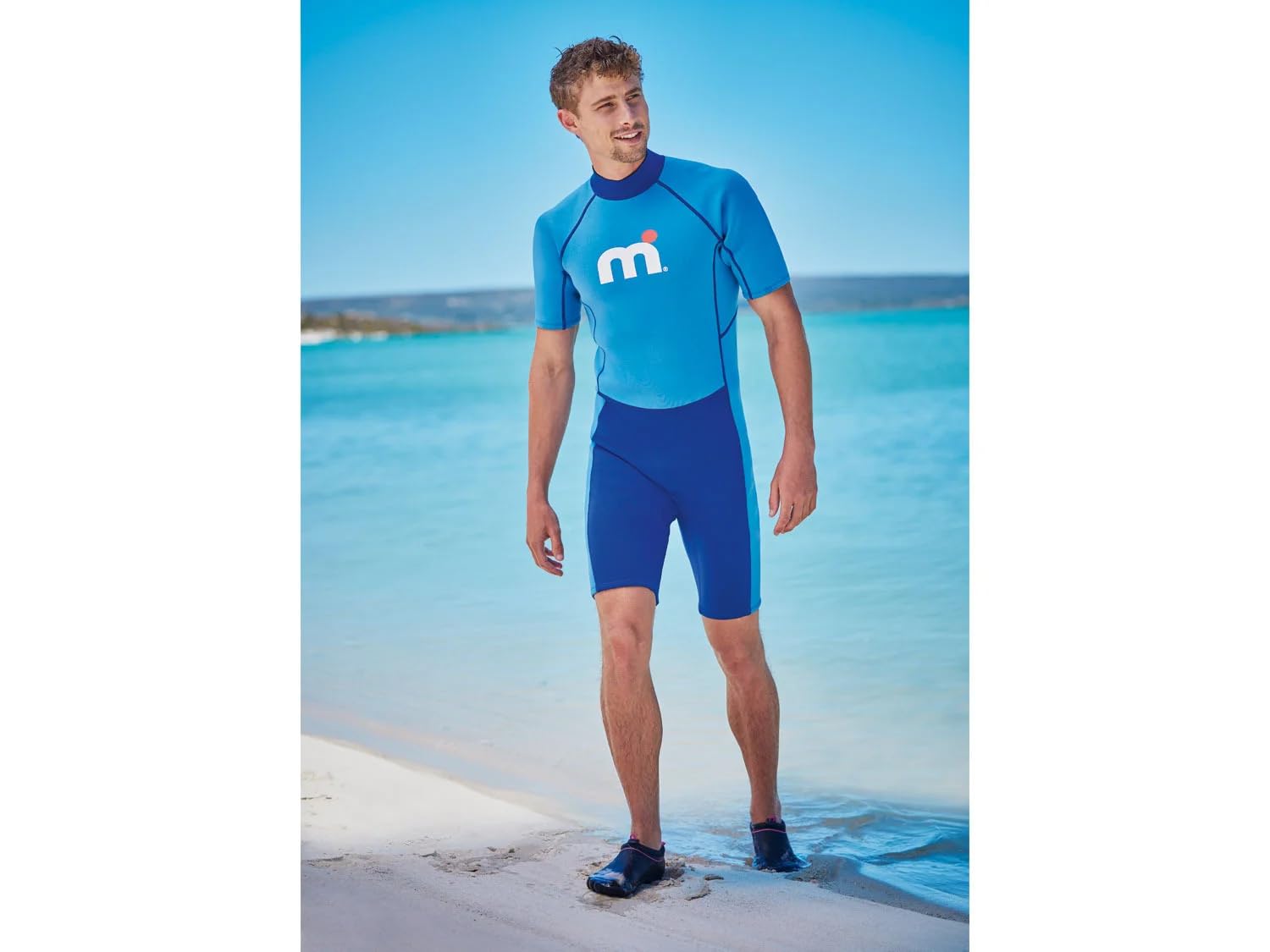 Mistral Herren 2mm Neopren-Shorty mit Reißverschluss am Rücken, blau/Navy