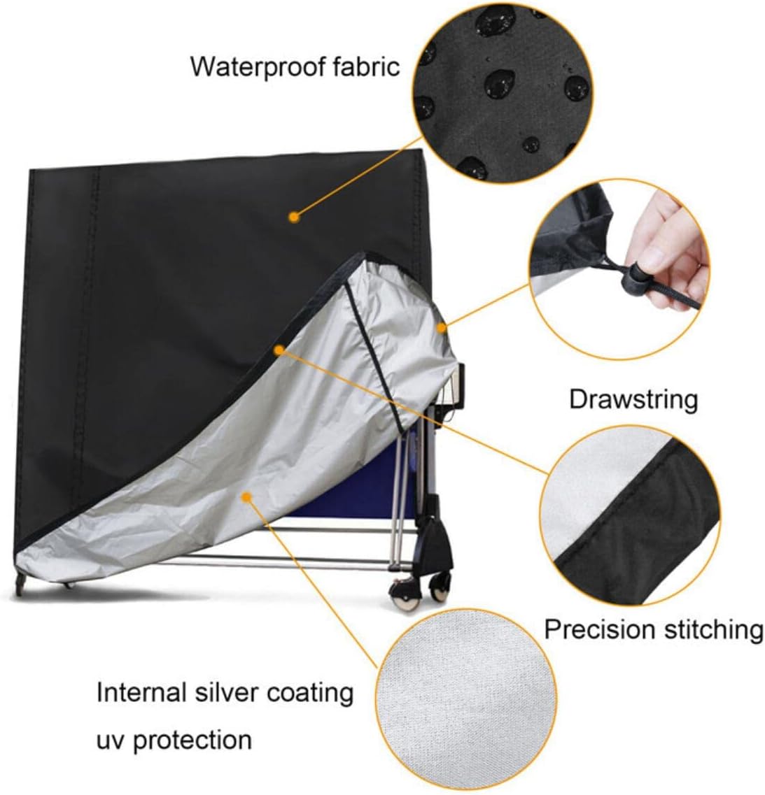 AMSAMOTION Table Tennis Table Cover Ping Pong Table Protective Cover