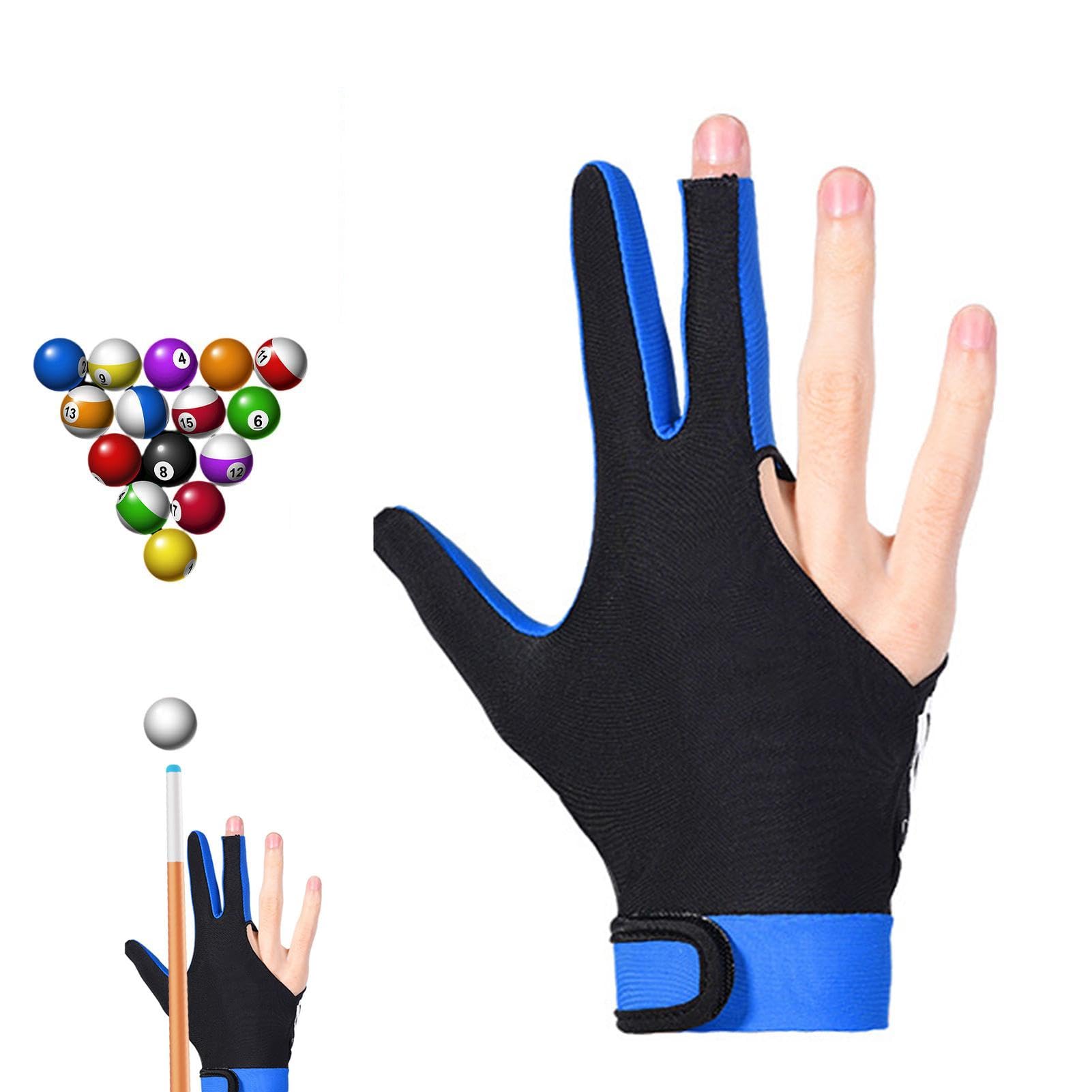 Professional snoooker Pool Gloves - Billiard Gloves For Billiard Cues | 3 Open Finger Billiards Gloves | Elastic Ultra Silky Pool Cue Gloves | Lightweight Sports Gloves | Breathable snoooker Pool Glov