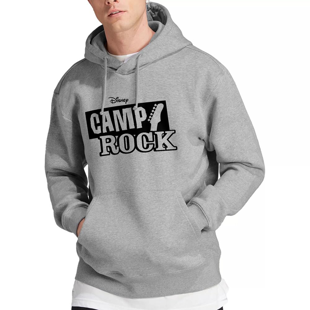 Disney Camp Rock Mono Logo Unisex Hoodie, Athletic Heather, Small
