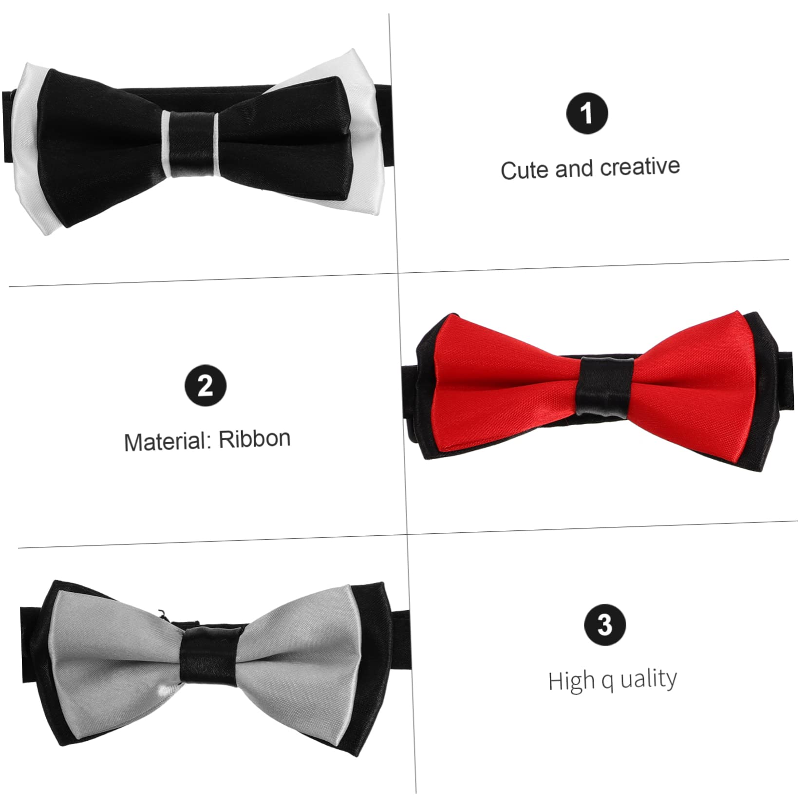 Kisangel 4pcs Adjustable Dog Bow Ties Collars Fashionable Pet Neck Accessories for Puppies Dogs Soft Material Comfortable Fit Stylish Patterns