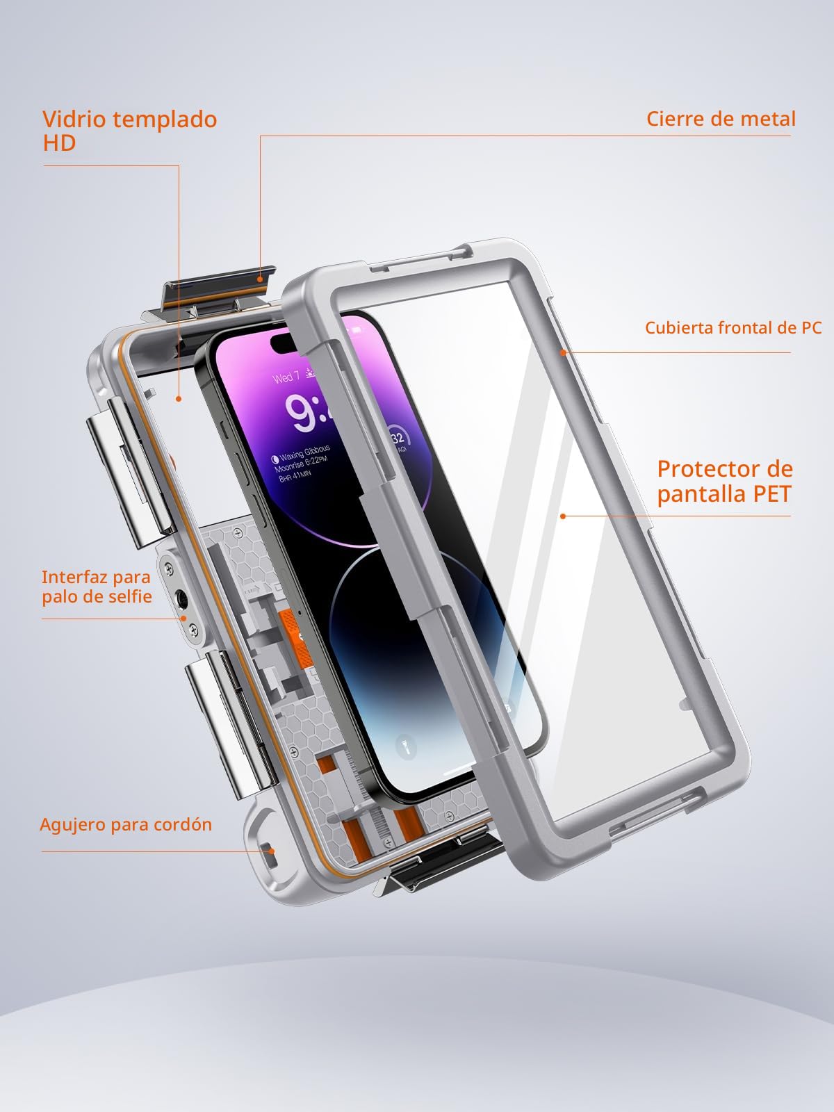 Lanhiem Funda Impermeable para Teléfono Móvil Universal Buceo Profesional IP68 15M Subacuático Carcasa de Fotografía para iPhone Samsung Huawei Xiaomi, Compatible con teléfonos de hasta 6,9 Pulgadas