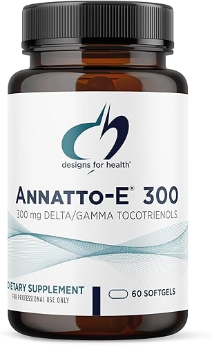 Designs for Health Annatto-E 300mg Tocotrienoles Vitamina E - Delta + Gamma Tocotrienoles para apoyar la salud del corazón, la salud ocular y el