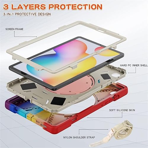 Miniatura 123 de Funda resistente para Galaxy Tab S10 Ultra 2024/S9 Ultra 2023/S8 Ultra 2022, funda híbrida resistente con soporte para bolígrafo S, funda a prueba