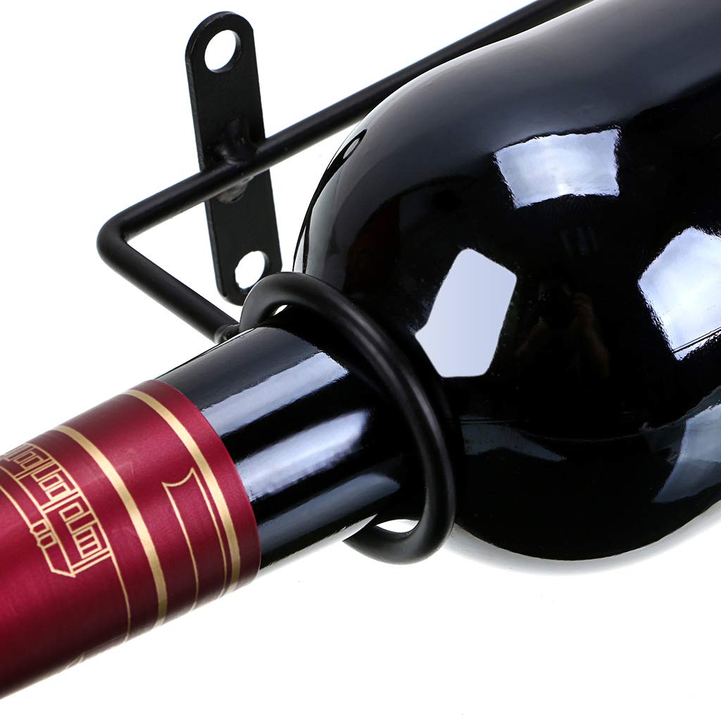 BSTKEY Lot De 6 Supports Muraux Vin - Présentoir Métal Fer Pour Bouteilles Alcool