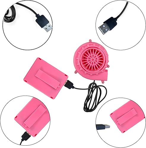 Miniatura 5 de Wittocs Mini ventilador de disfraz rosa para disfraz inflable de dinosaurio de Halloween (versión mejorada)