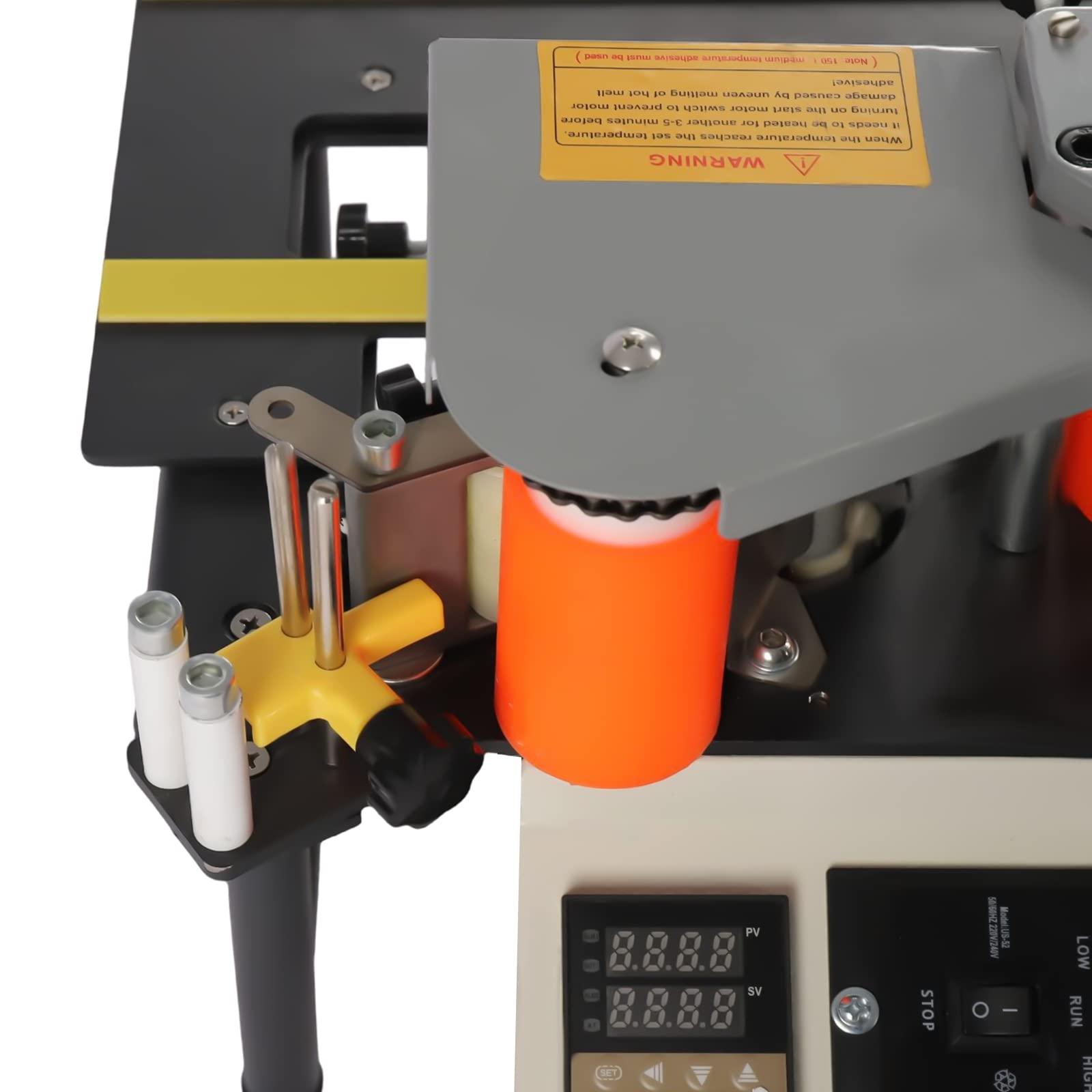 110V Machine Portable Edge Bander, Double Side Gluing Edgebander with Double Sided Glue Coating, Curve Straight Edge Banding Machine for Professional Edge Banding, Adjustable Temperature
