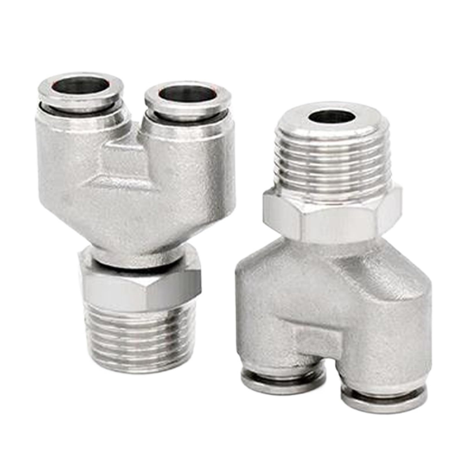 Connettore rapido pneumatico in acciaio inossidabile 304 a forma di Y tubo dell'aria in PU 6 8 10 12mm filettatura esterna 1/8 1/4 3/8 1/2 PX8-02 6-01 03 (PX8-02)