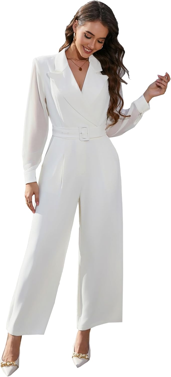 Love Welove Fashion Women’s Dressy Fall Jumpsuits – Long Sleeve Formal Rompers, Elegant Wedding Guest & Evening Outfits