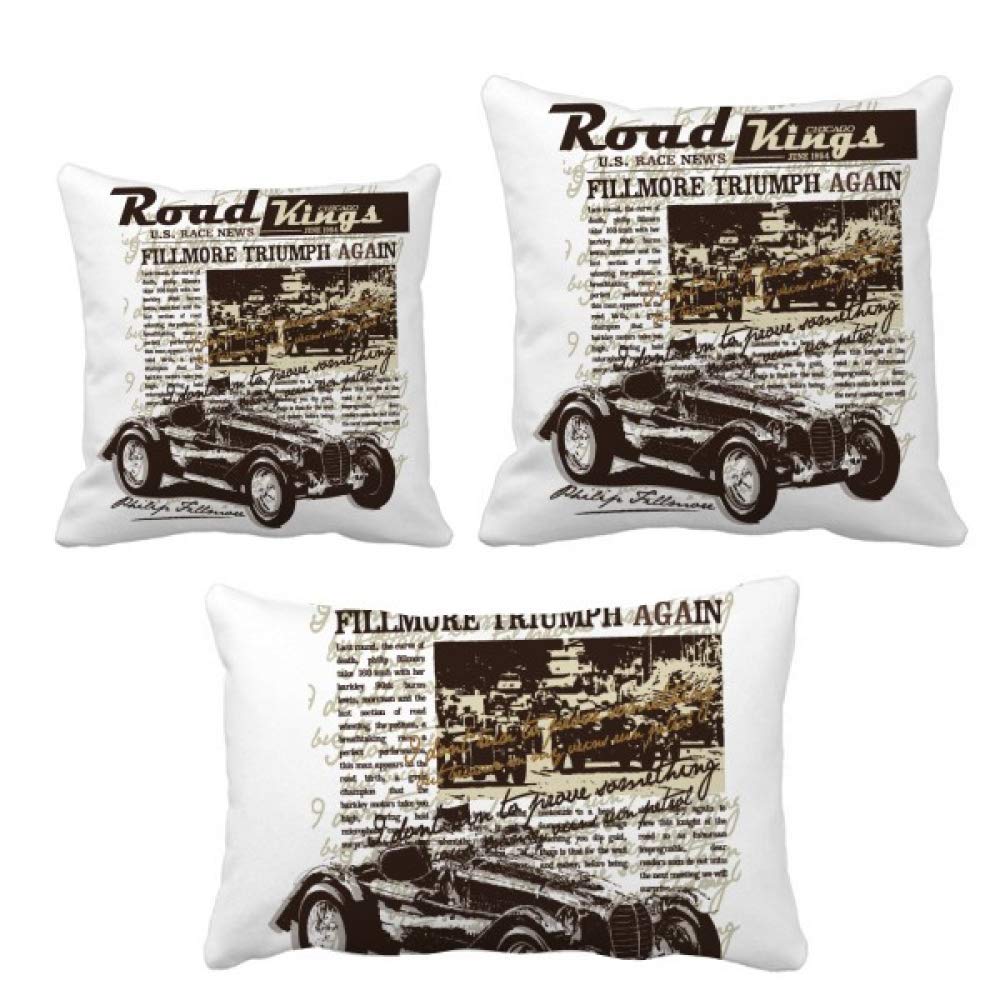 Housse de coussin journal classique Cars pour décoration de canapé