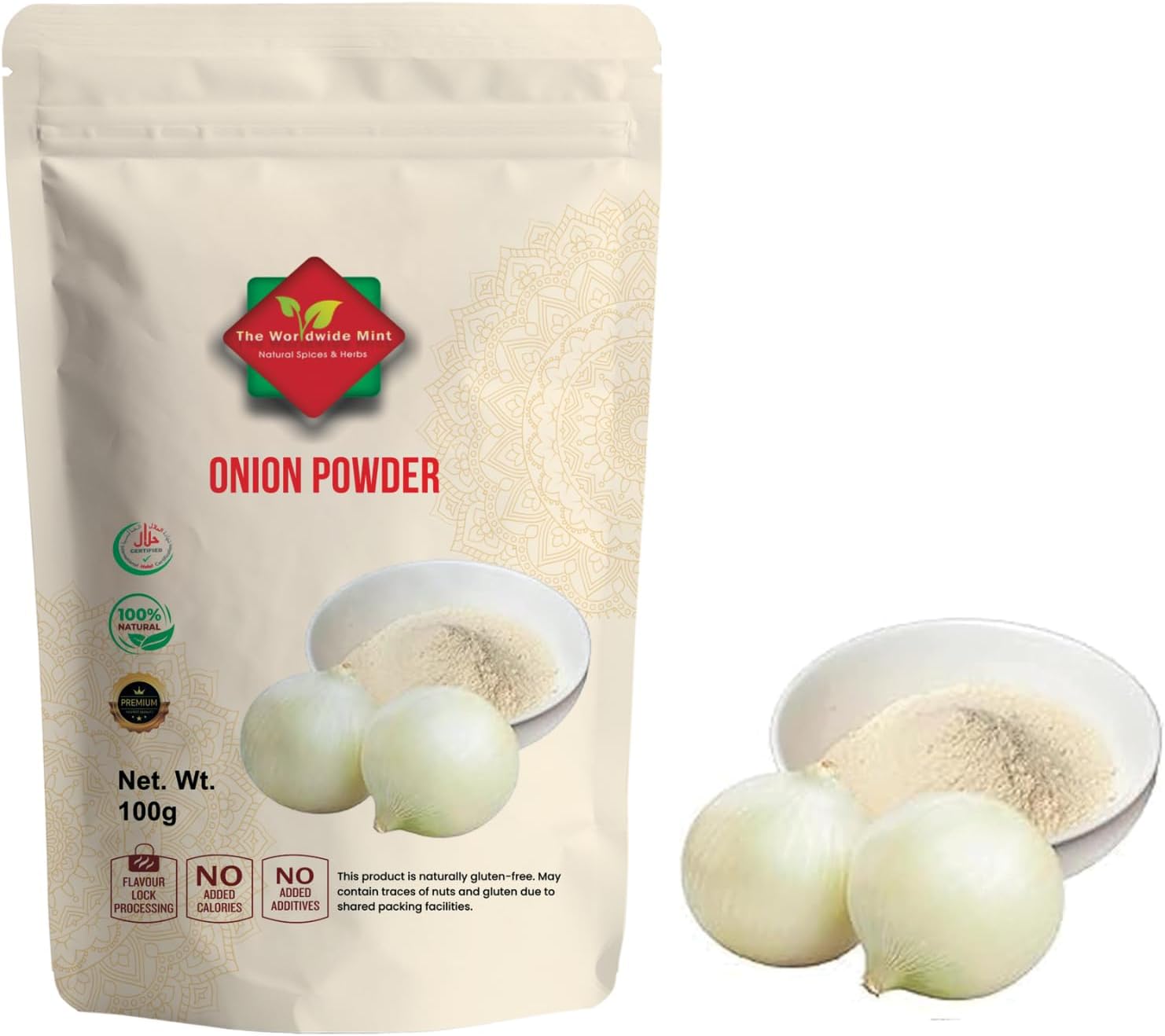 Onion Powder (100g/3.52oz) l Ground Powder l Ground from Whole Dired Onion l Premium Quality l 100% Natural l No Additives