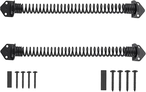 Miniatura 7 de HOME MASTER HARDWARE Muelle de puerta de 11 pulgadas con cierre automático para exteriores, resistentes, color negro, cierre automático de puerta