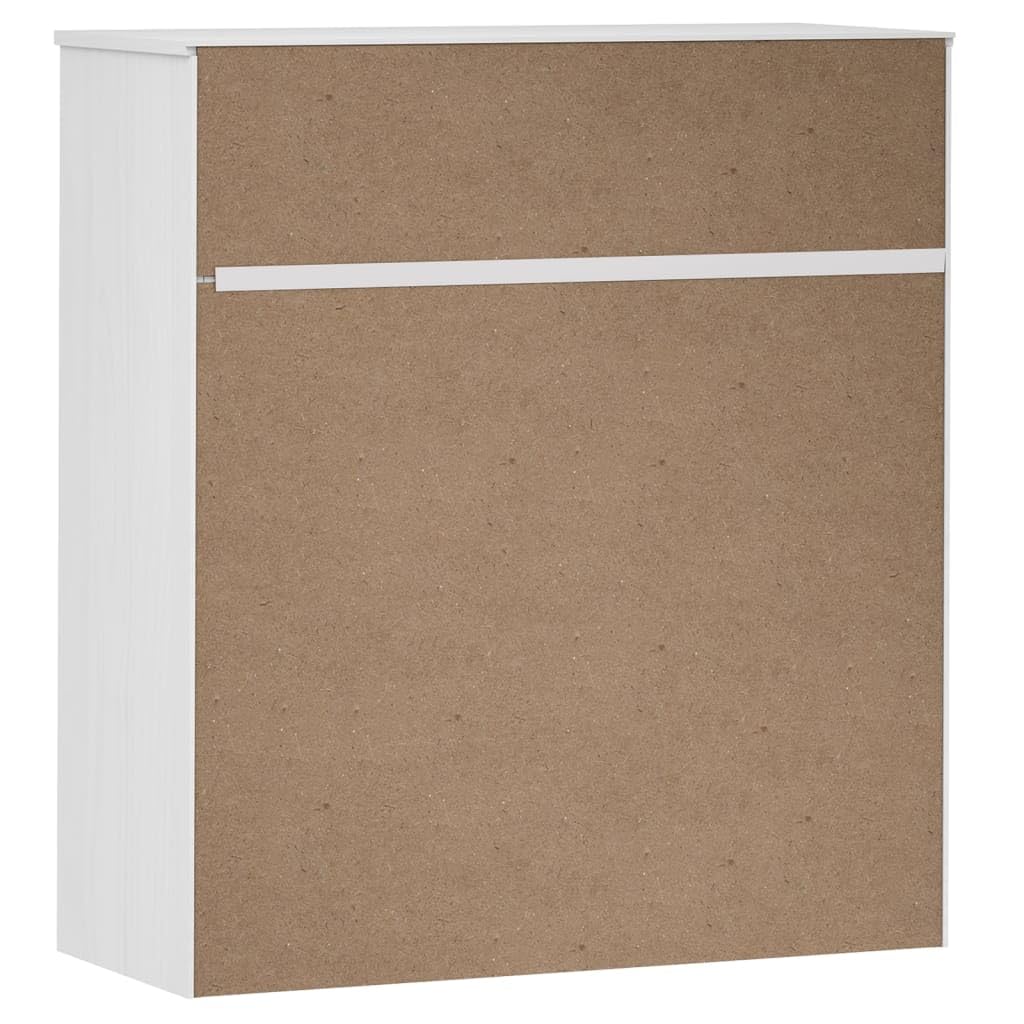 vidaXL Highboard Oberteil, Schrankaufsatz mit 3 Böden 2 Glastüren, Sideboardaufsatz mit UV-Lackierung, Aufsätze Sideboard Schrank, Weiß Massivholz Kiefer