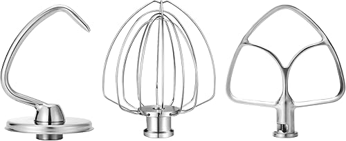 Accesorios de acero inoxidable para mezclador KitchenAid de 4.5 a 5 cuartos de galón, incluye batidor de 6 alambres, batidor plano, gancho de masa disponible en Yaxa Colombia