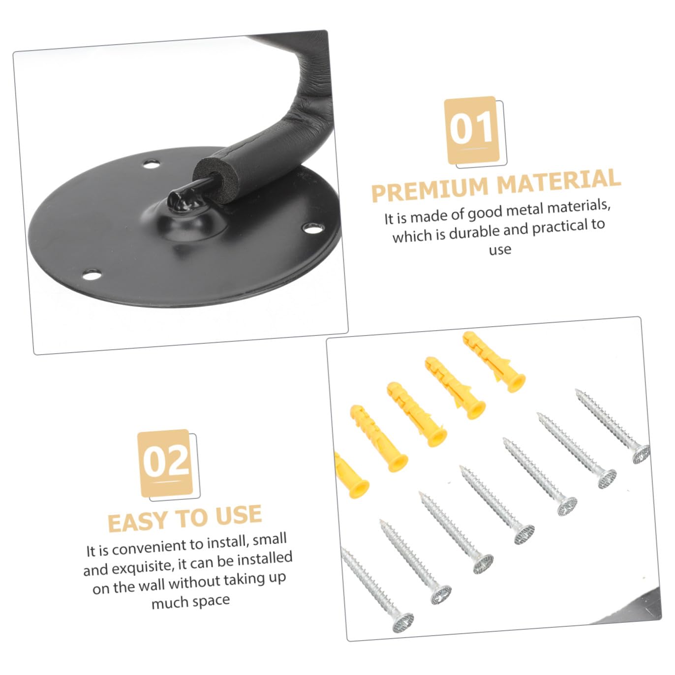 Mikinona 1set Supporto Da Muro Per Chitarra Metallo Gancio Orizzontale Per Esposizione Di Chitarre Elettriche Acustiche e Ukulele Facile Installazione Con Kit Di Viti Inclusi Resistente e