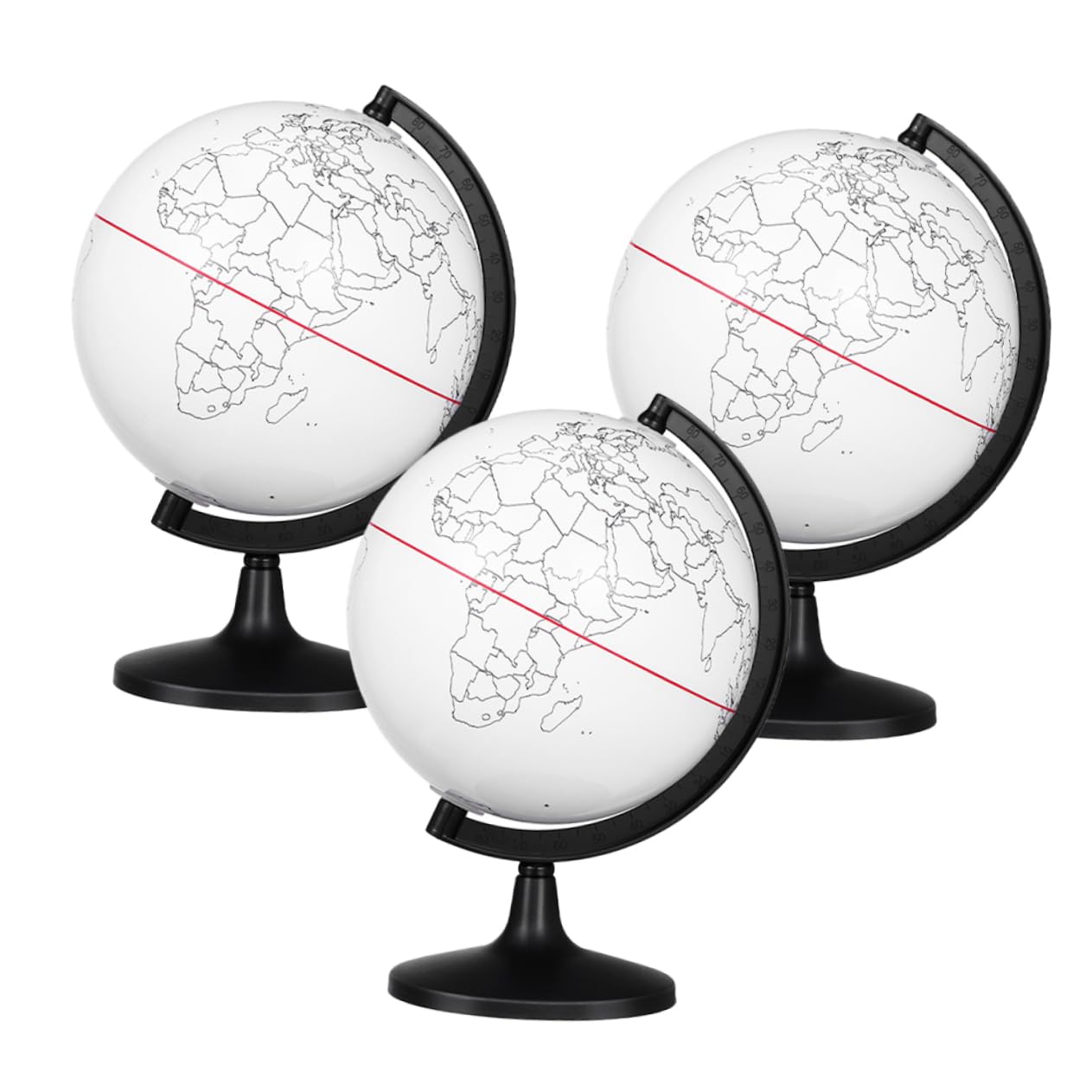 DIYEAH Diy Blank Coloring Globe Model 3pcs Unpainted Educational Decor for Boys and Girls