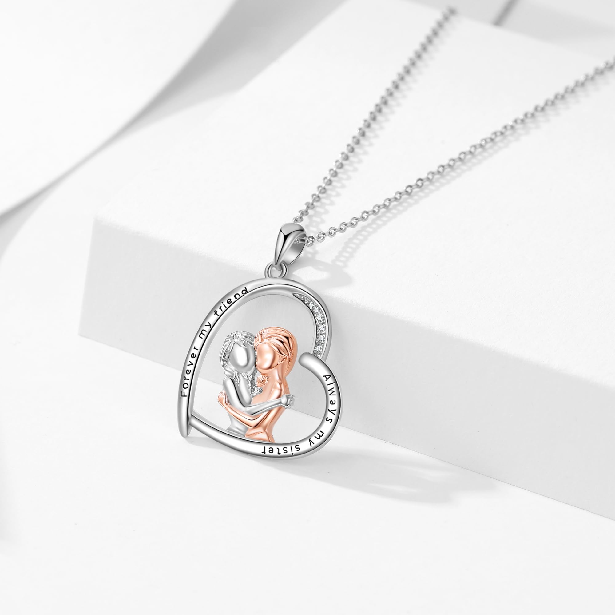 Abbraccio Di Sorella Regali Di Sorella Collana Di Sorella In Argento Sterling Collana Di Ciondolo Di Sorella Gioielli Regali Di Compleanno Per L'Amica Sorella Donne Femminili