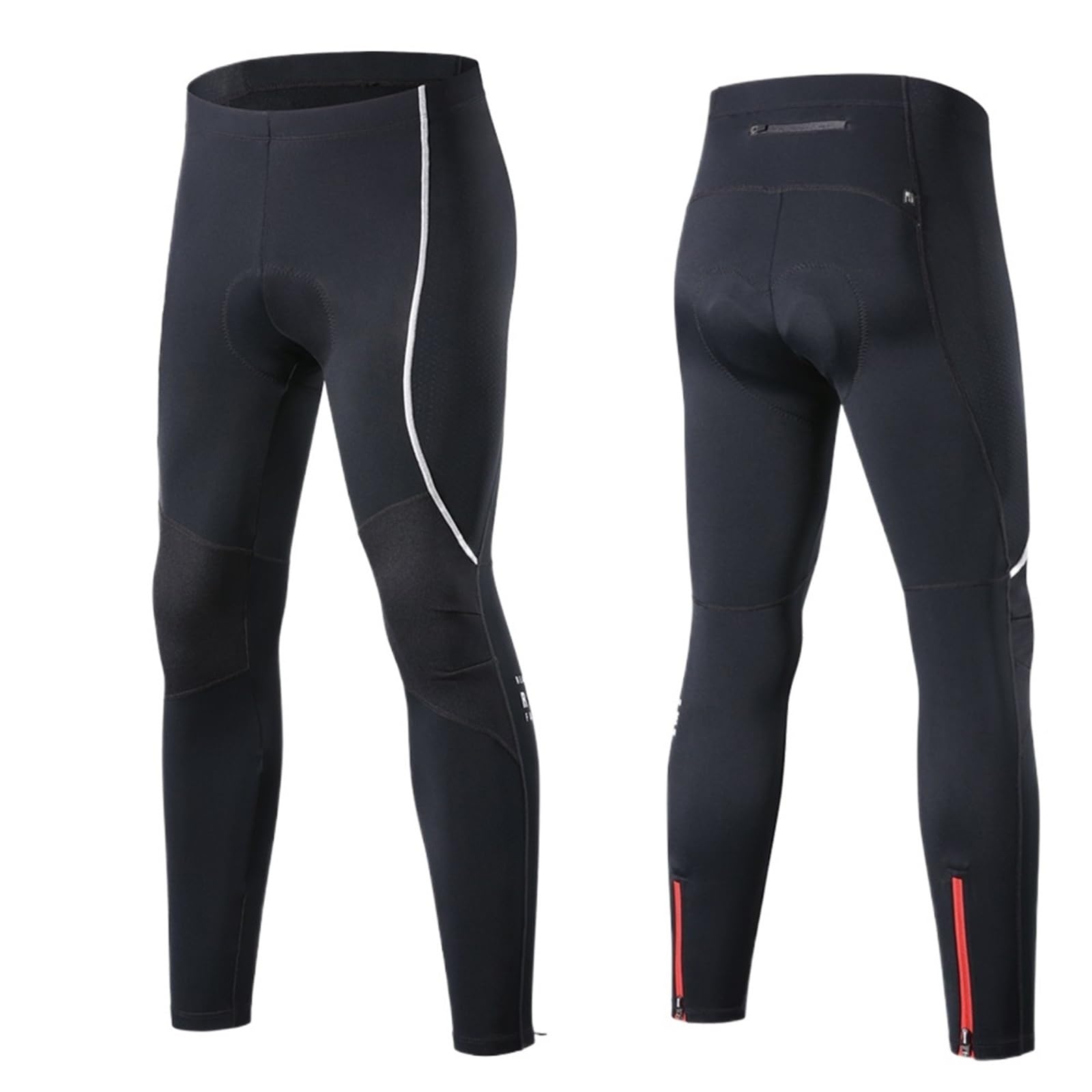 Pantaloni da Ciclismo Invernali 2 Pezzi in Pile Uomo Antivento Bicicletta Equitazione su Strada Professionali Abbigliamento Palestra Imbottito Riflettente per Uomo(3XL)