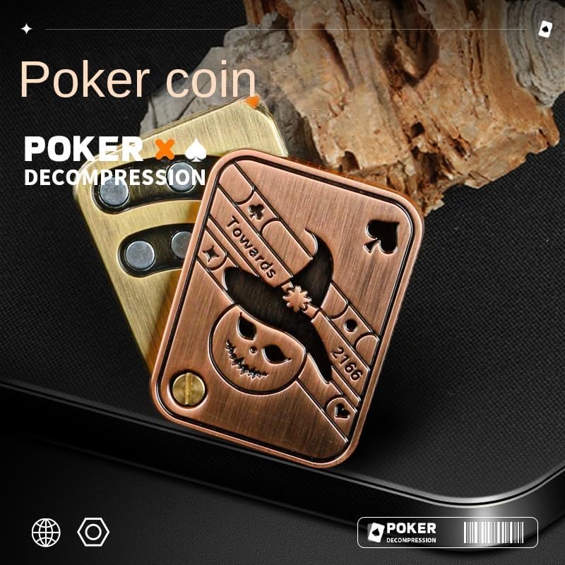 Miniatura 3 de Juguetes para aliviar el estrés, póker de metal de zinc, deslizador, rotación manual, para adultos, para aliviar el estrés, juguetes de mesa para