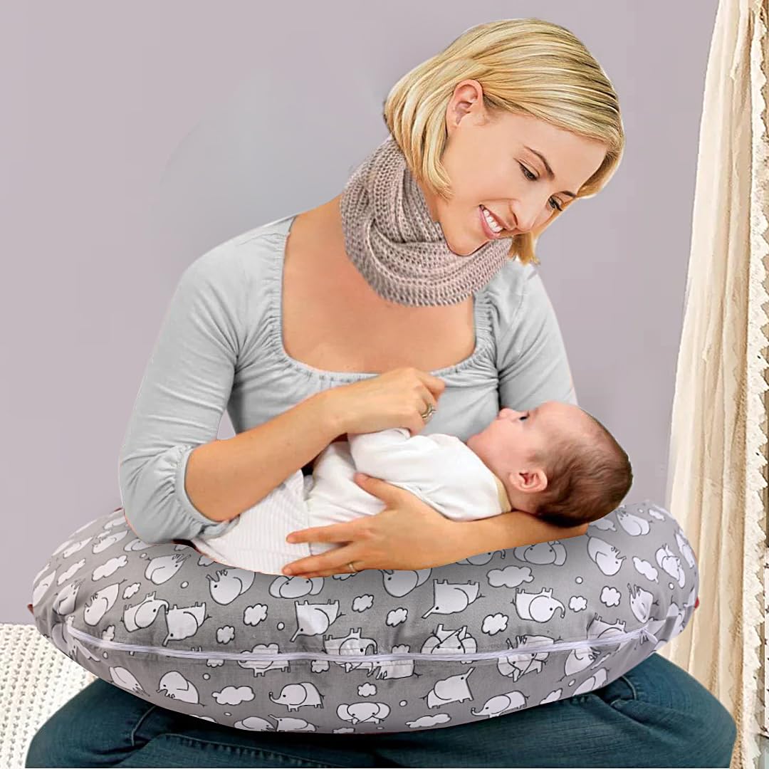 HOOPA C Shape Feeding Pillow | Baby Pillow | Breastfeeding Pillow | Tummy Pillow | 0-24 Months | Nursing Pillow (Grey)-image-44