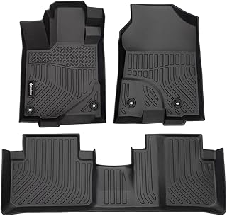 Findway F100 3D Car Floor Mat/Liner (TPE Rubber) for Acura RDX 2015, 2014, 2013, All Weather, Digitally Measured, Waterproof. 3-Year Warranty by Findway. Full Set for 1st Row and 2nd Row - Black.