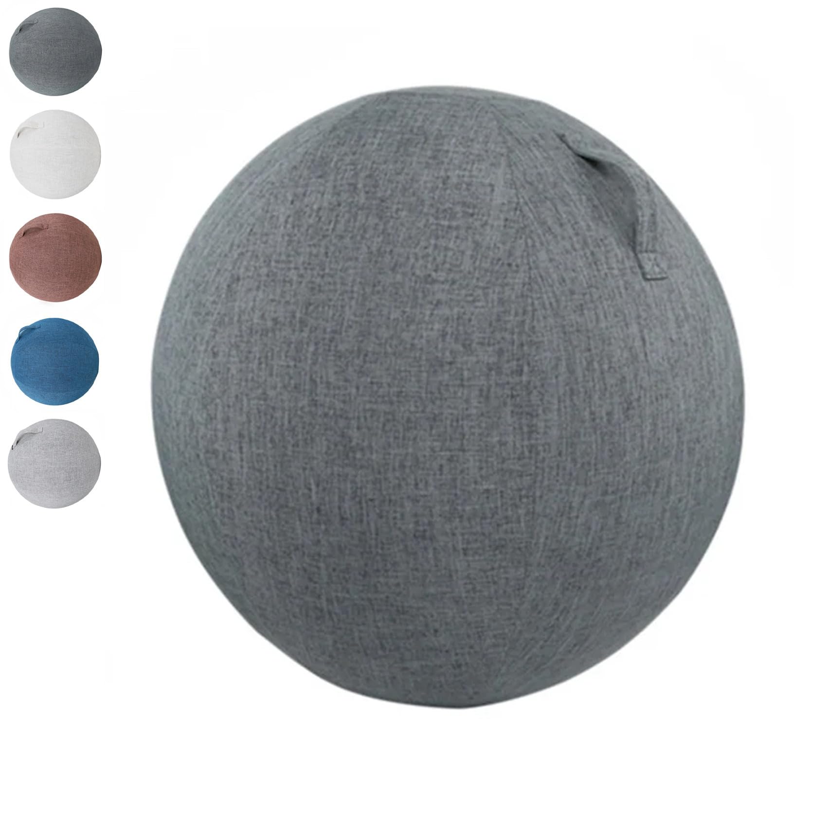Bola de Yoga Pelota Pilates Asiento Silla con Cubierta Funda 55cm Gris