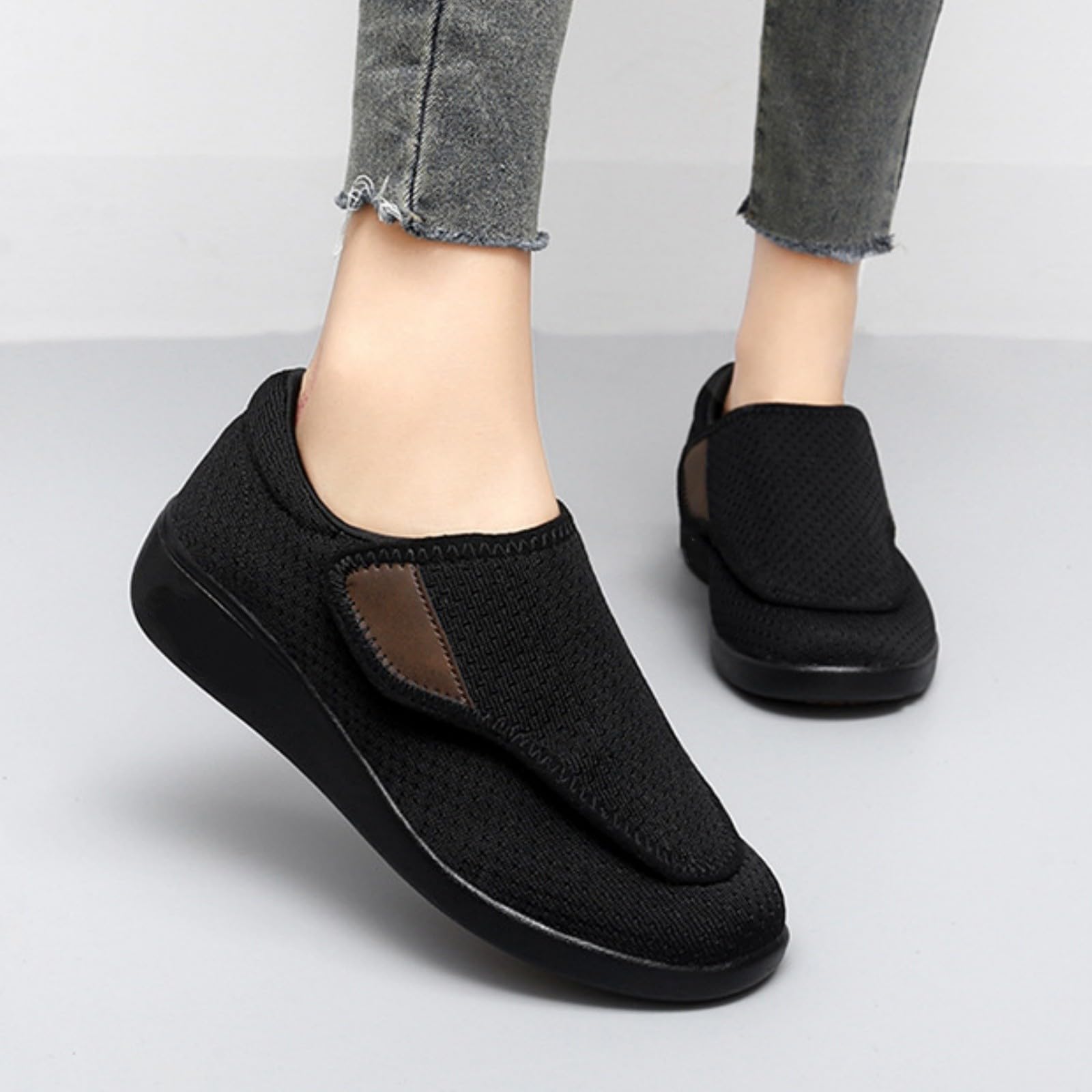 Diabetiker Schuhe Für Herren Und Damen Senioren Fußschwellung Gesundheitsschuhe Weite H Leicht und Bequem Wanderschuhe Extra Weite Atmungsaktiv Walkingschuhe Slip On Freizeitschuhe