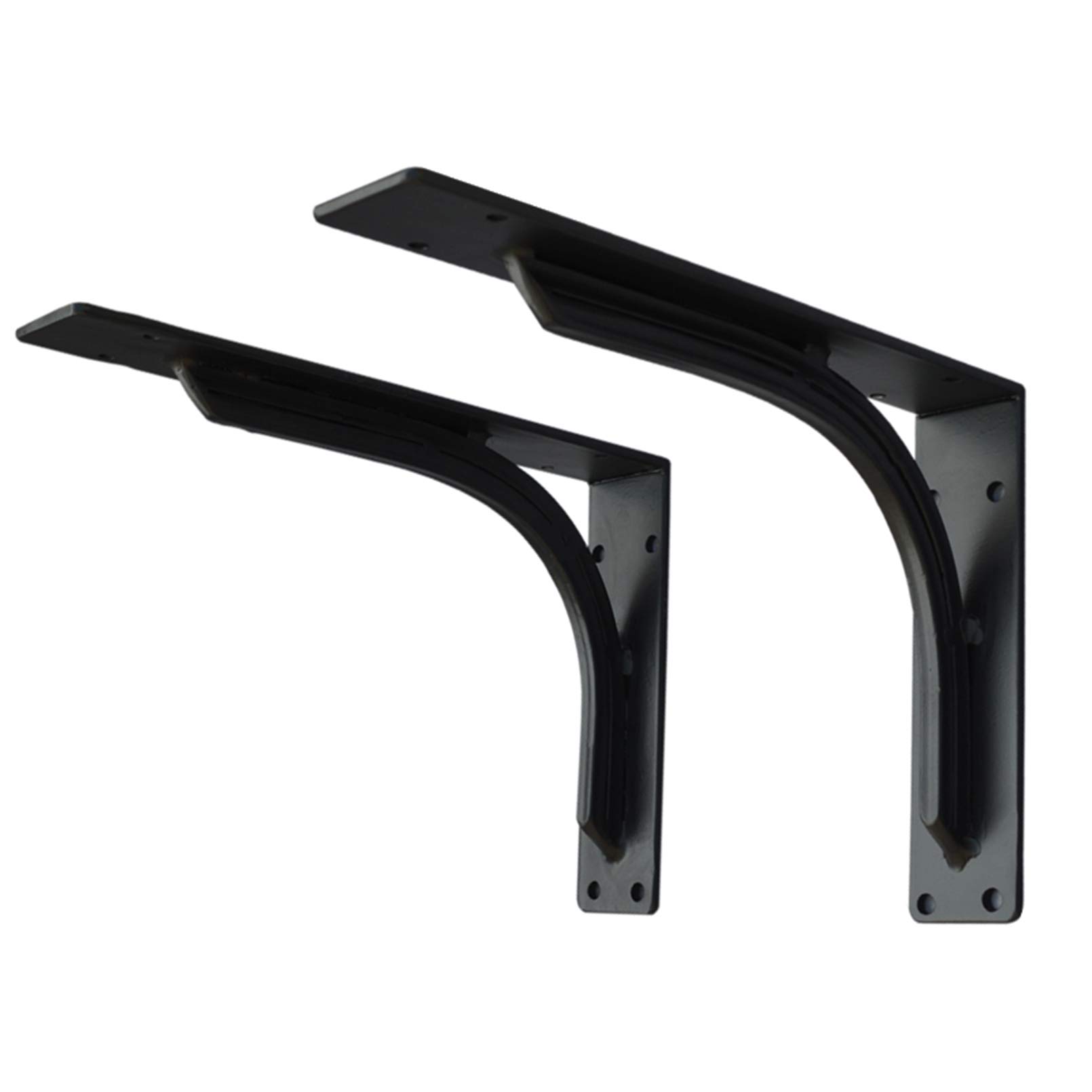 Supports d'étagère en fer noir 15cm | Fixation murale équerre triangle 250kg